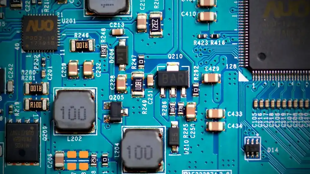 Close-up of a phone circuit board